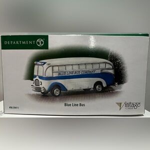 Dept. 56 Vintage Blue Line Bus- Christmas in the City edition NWT!
